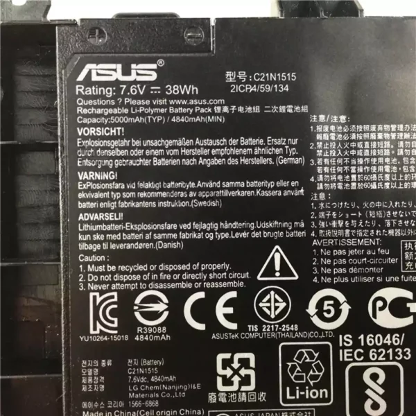 Batería Para Laptop ASUS C21N1515 - Imagen 3