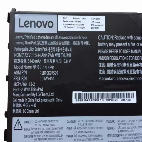 Batería Para Laptop LENOVO SB10K97599 - Imagen 3