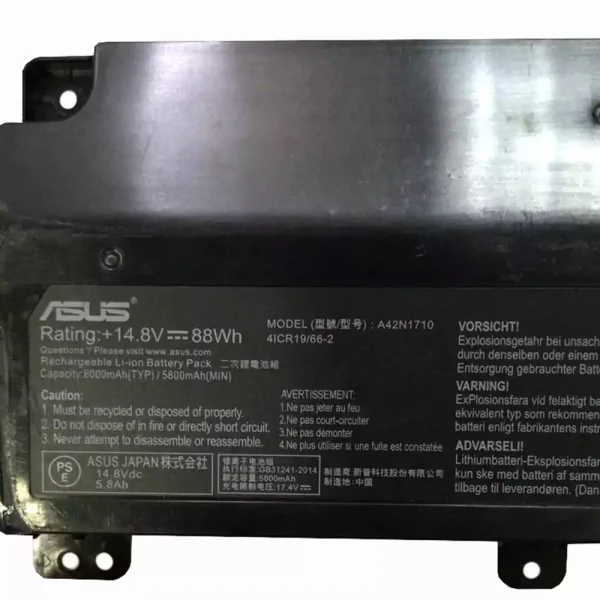 Batería Para Laptop ASUS A42N1710 - Imagen 3