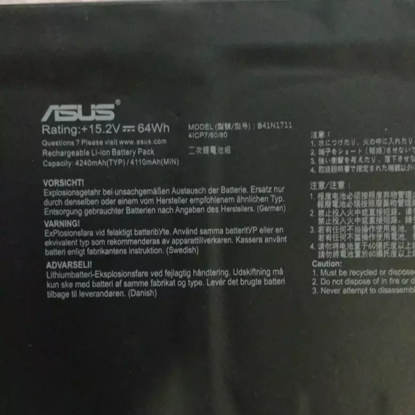 Batería Para Laptop ASUS B41N1711 - Imagen 3