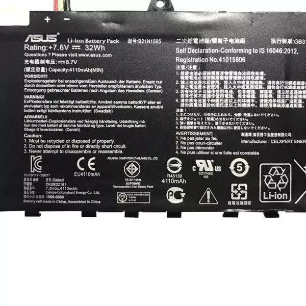 Batería Para Laptop ASUS B21N1505 - Imagen 3