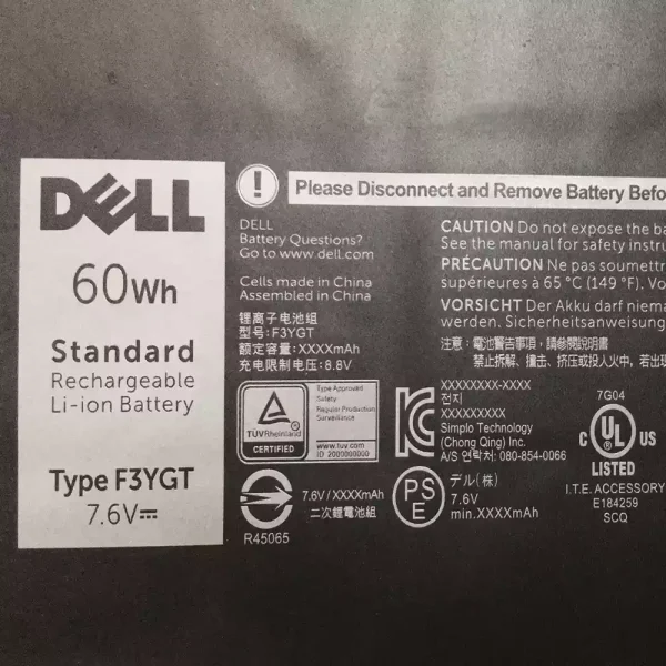 Batería Para Laptop DELL 2X39G - Imagen 3