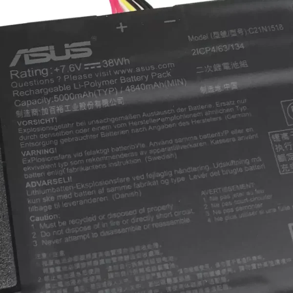 Batería Para Laptop ASUS C21N1518 - Imagen 3