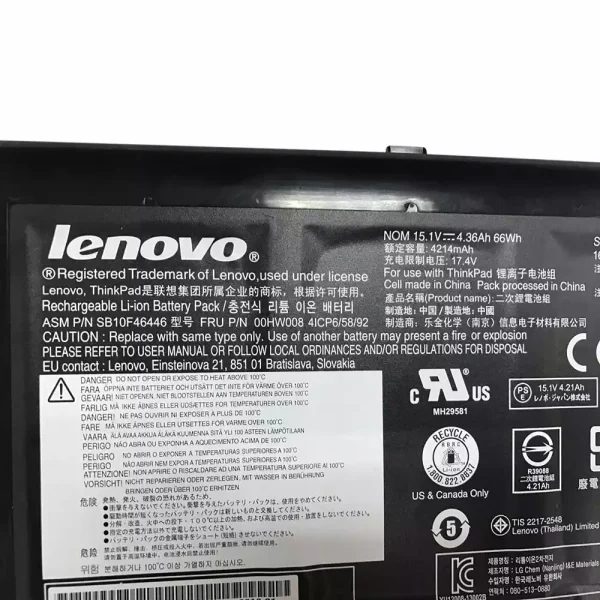 Batería Para Laptop LENOVO ThinkPad YOGA 15 - Imagen 3