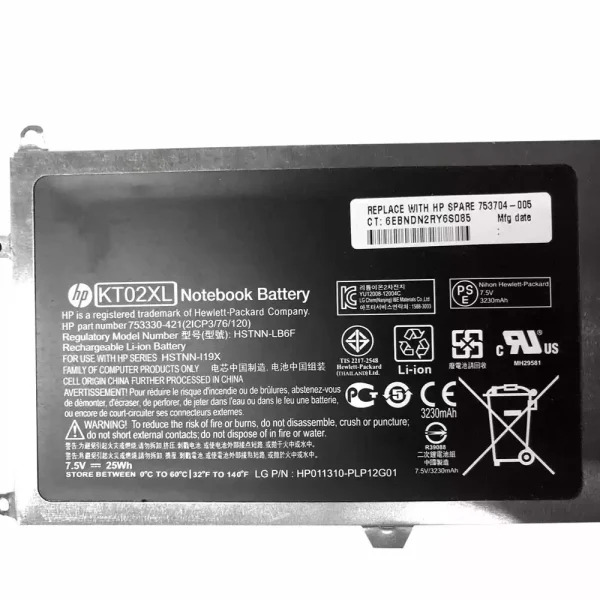 Batería Para Laptop HP KT02XL - Imagen 3