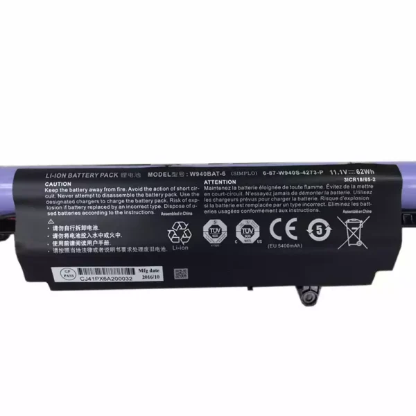 Batería Para Laptop CLEVO 6-87-W940S-4271,6-87-W940S-424 - Imagen 3