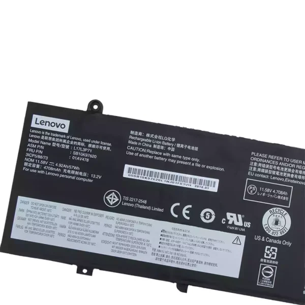 Batería Para Laptop LENOVO ThinkPad T480s - Imagen 3