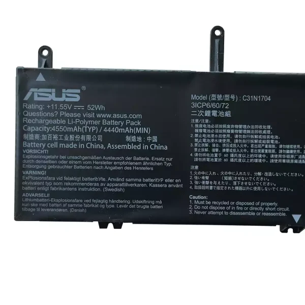 Batería Para Laptop ASUS C31N1704 - Imagen 3