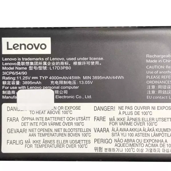 Batería Para Laptop LENOVO L17D3PB0 - Imagen 3