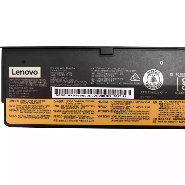 Batería Para Laptop LENOVO Thinkpad T470,Thinkpad T480,Thinkpad T570,Thinkpad T580 - Imagen 2