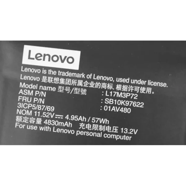 Batería Para Laptop LENOVO L17M3P72 - Imagen 3