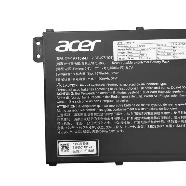 Batería Para Laptop ACER AP16M4J - Imagen 3