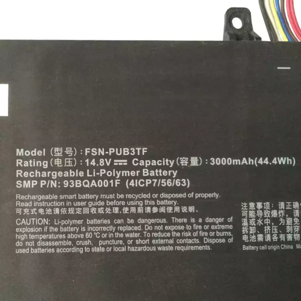 Batería Para Laptop QRTECH FSN-PUB3TF,93BQA001F - Imagen 2