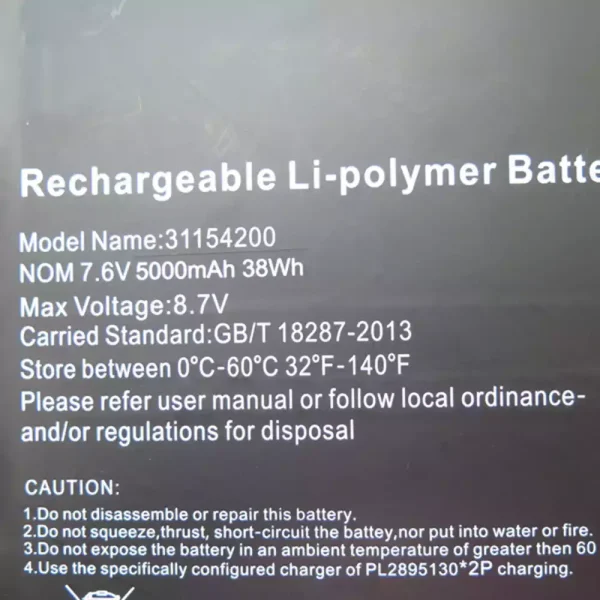 Batería Para Laptop 31154200,TECLAST F6 Pro - Imagen 2