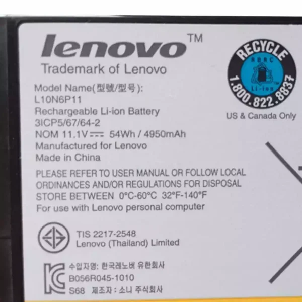 Batería Para Laptop LENOVO L10N6P11,L10C4P11 - Imagen 3