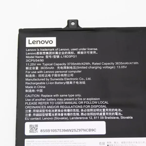 Batería Para Laptop LENOVO L18D3PG1 - Imagen 3