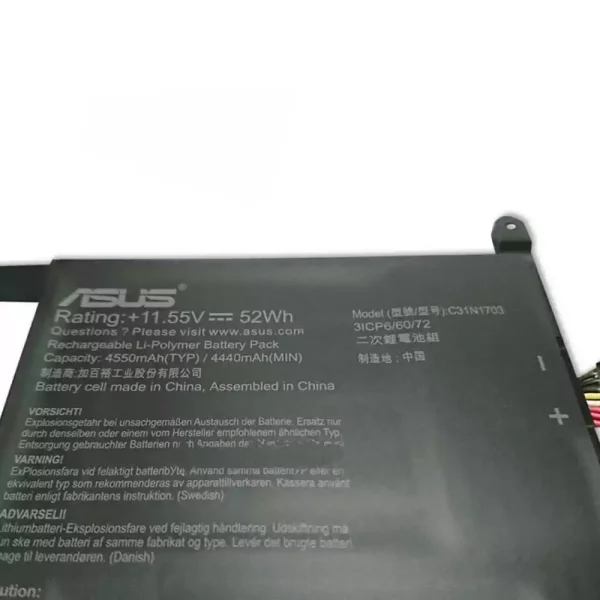 Batería Para Laptop ASUS C31N1703 - Imagen 3