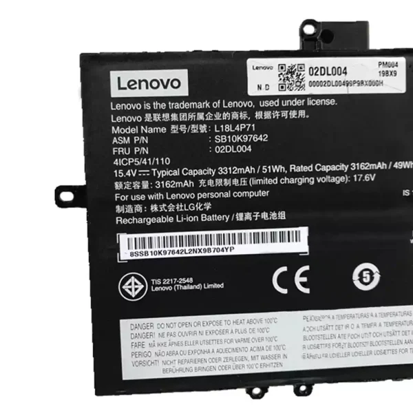 Batería Para Laptop LENOVO Thinkpad X1C 2019 7th,Thinkpad X1C 2020 8th - Imagen 3