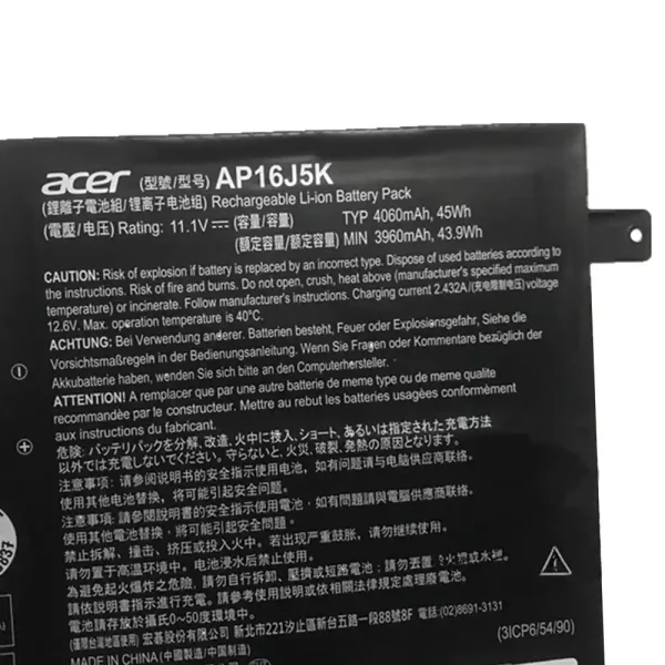 Batería Para Laptop ACER AP16J5K,AP16J8K - Imagen 4