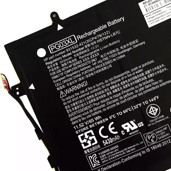 Batería Para Laptop HP Spectre x360 15-AP011DX 15-AP012DX 15-AP000 15-AP000NA 15-AP000NF 15-AP000NX 15-AP001NF 15-AP001NX 15-AP002NF - Imagen 3