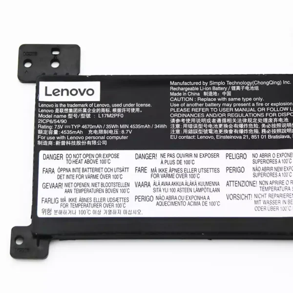 Batería Para Laptop LENOVO L17M2PF0 L17L2PF0 L17M2PF1 - Imagen 3