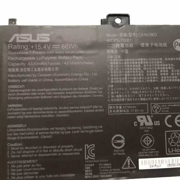 Batería Para Laptop ASUS C41N1903 - Imagen 3