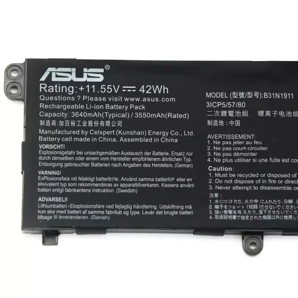 Batería Para Laptop ASUS C31N1911 - Imagen 3