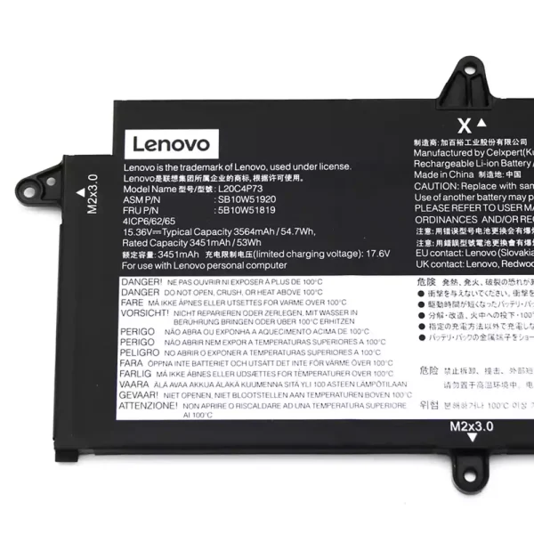 Batería Para Laptop Lenovo Thinkpad X13 Gen 2 20XH 20XJ - Imagen 3