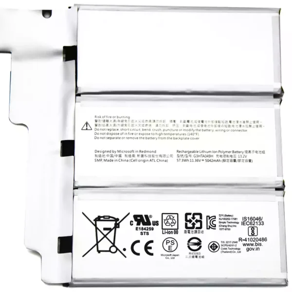 Batería Para Laptop G3HTA049H Microsoft Surface Book 2nd 13.5 inch 1835 Keyboard - Imagen 3