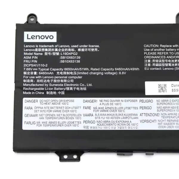 Batería Para Laptop LENOVO L19D4PG2 - Imagen 3