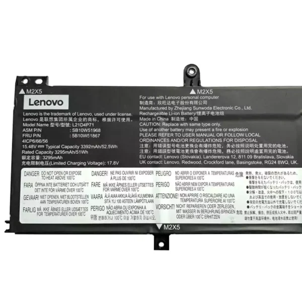 Batería Para Laptop LENOVO L21D4P71 L21C4P71 L21L4P71 L21M4P71 - Imagen 3