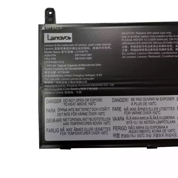 Batería Para Laptop LENOVO L21D4P75 5B10W51880 SB10W51981 - Imagen 2