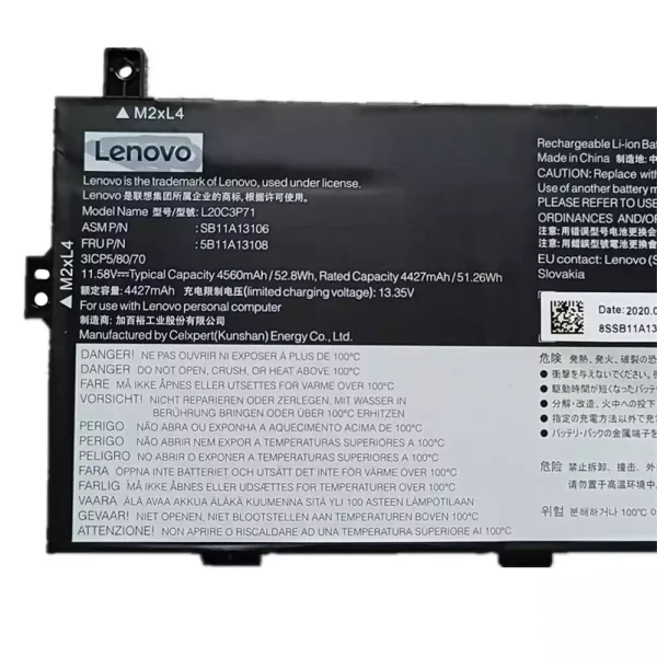 Batería Para Laptop LENOVO X13 Yoga G2,SB11A13105 SB11A13106 5B11A13107 5B11A13108 - Imagen 3
