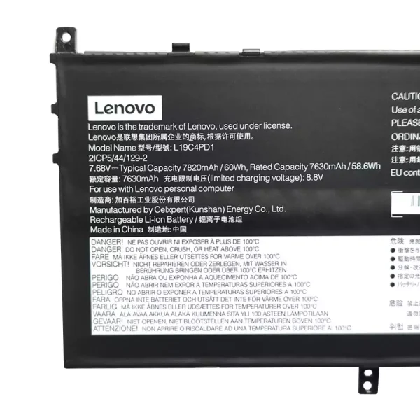 Batería Para Laptop LENOVO L19C4PD1 L19M4PD1 L19L4PD1,Yoga C640-13IML - Imagen 3