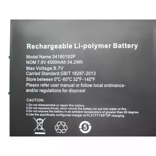 Batería Para Laptop CHUWI 34160192P,UTL-3178180-2S