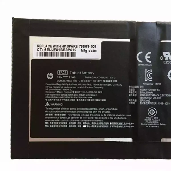 Batería para Tablet HP 799578-005,799499-2C1 - Imagen 3