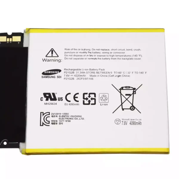 Batería para Tablet Microsoft Surface 2 P21G2B - Imagen 3