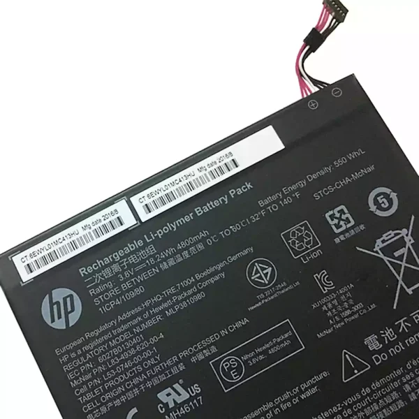 Batería para Tablet HP 803187-001,T5L65PA, L4A35UT - Imagen 3