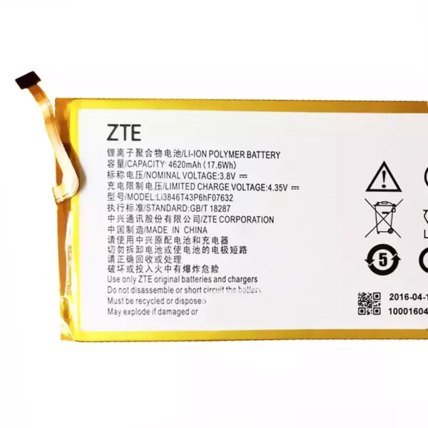 Batería para Tablet Li3846T43P6hF07632,ZTE K88 AT&T Trek 2 HD - Imagen 3