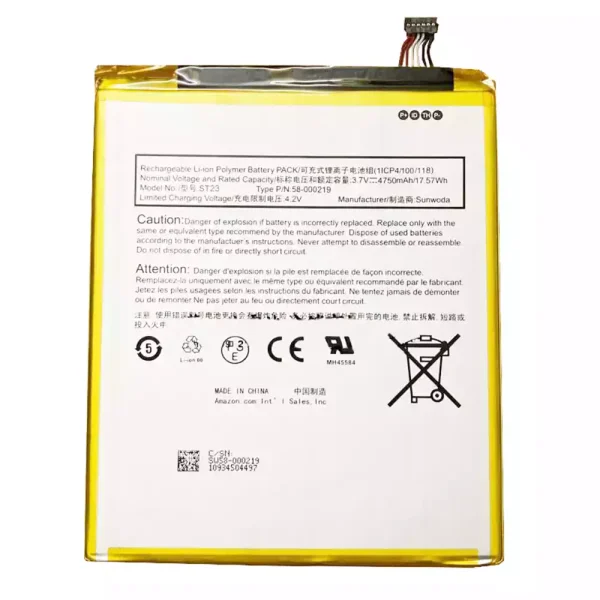 Batería para Tablet AMAZON ST23 58-000219,Kindle Fire 7 TH