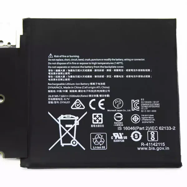 Batería para Tablet Microsoft DYNU01 G16TA047H - Imagen 3