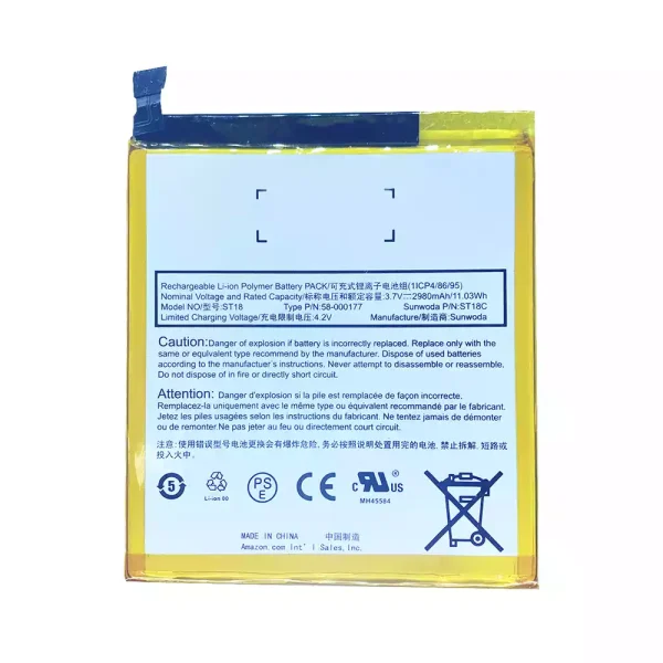 Batería para Tablet Amazon ST18 58-000177 SR04KL,Kindle Fire 7