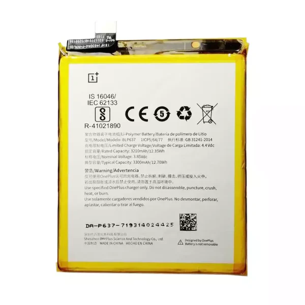 Batería BLP637 para OnePlus 5,5T