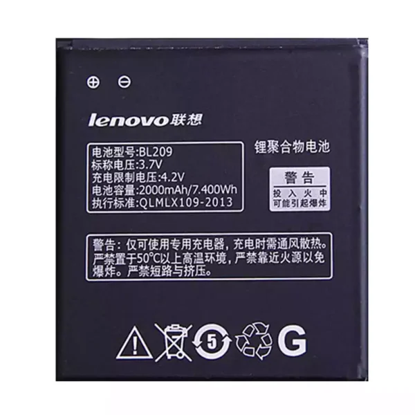 Batería BL209 para LENOVO A788T,A820E,A760,A516,A378T,A398T,A706