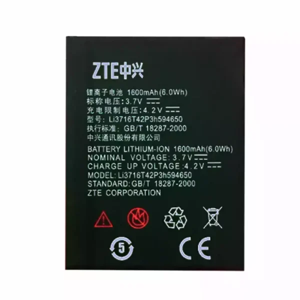 Batería LI3716T42P3H594650 para ZTE U930,U970,u817,U807,V956,N818,u795+,N881E