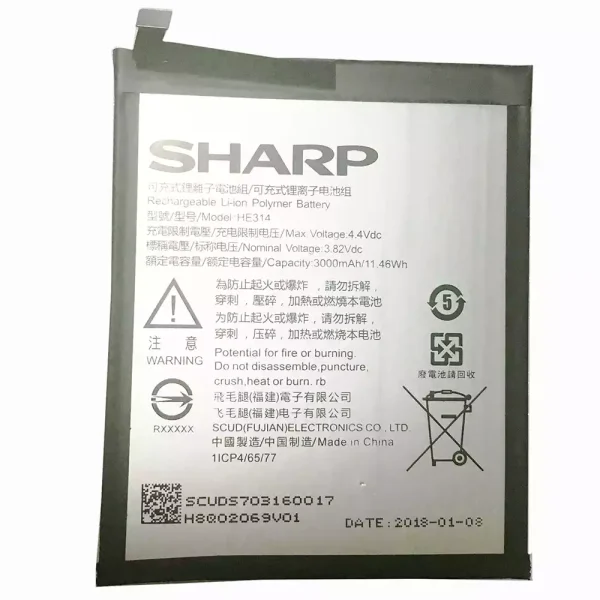 Batería HE314 para Sharp Aquos Z2,A1