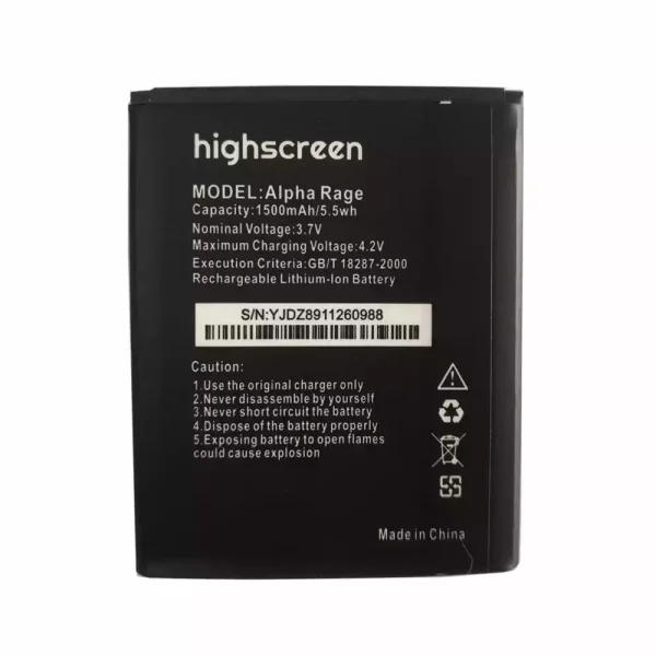 Batería para Highscreen Alpha Rage
