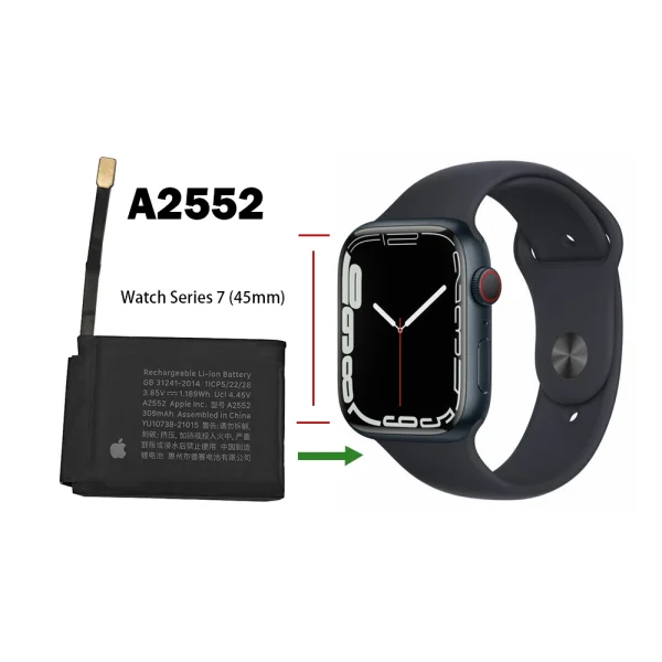 Batería A2552 para Apple Watch Series 7 (45mm) A2474 A2477 A2478 - Imagen 4