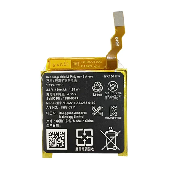 Batería GB-S10-353235-0100 para Sony Smart Watch 3,SWR50