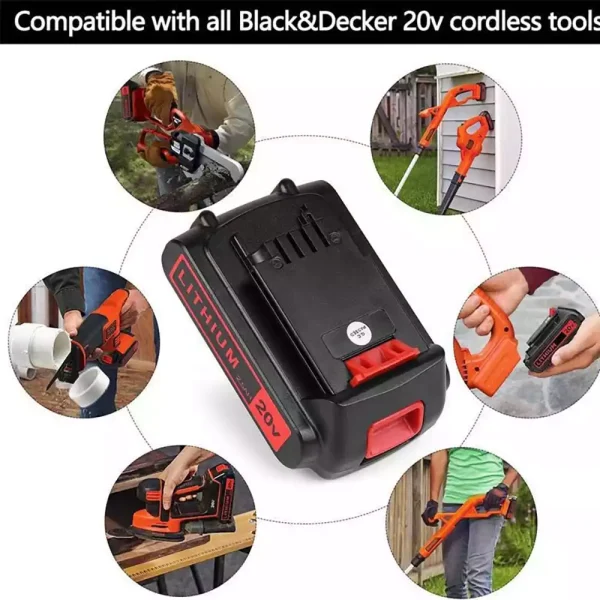 20V 2.5Ah Batería para Black&Decker LBX4020 LBXR20 LBXR20B LBXR20-OPE LBXR2020 LB20 LBX20 LB2X4020 - Imagen 4